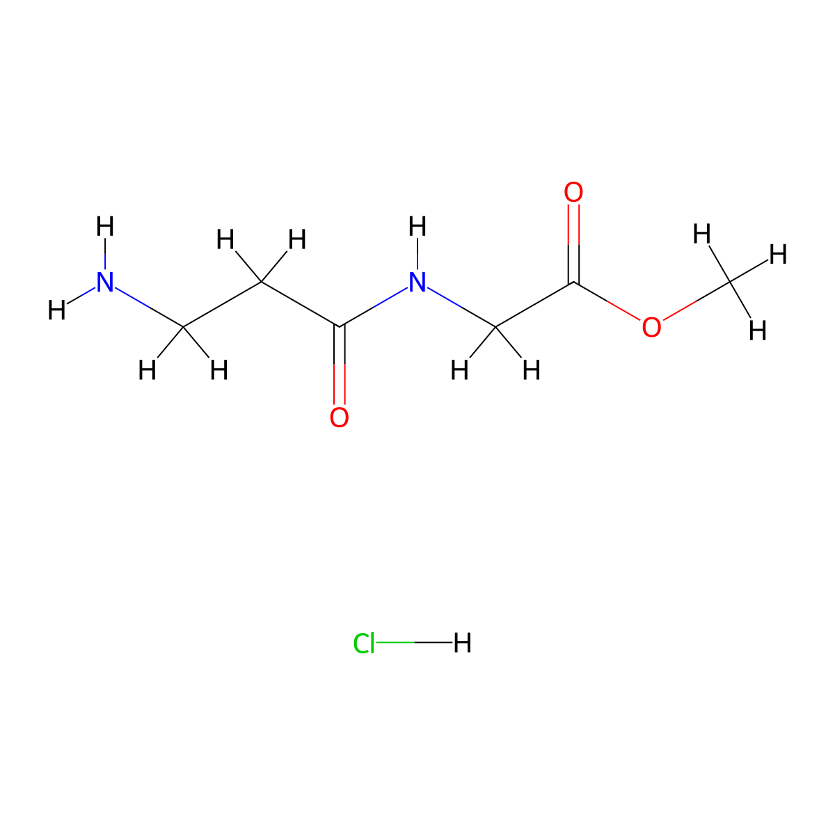 Methyl 2-(3-aminopropanamido)acetate hydrochloride molecular structure, CAS 1553568-14-1