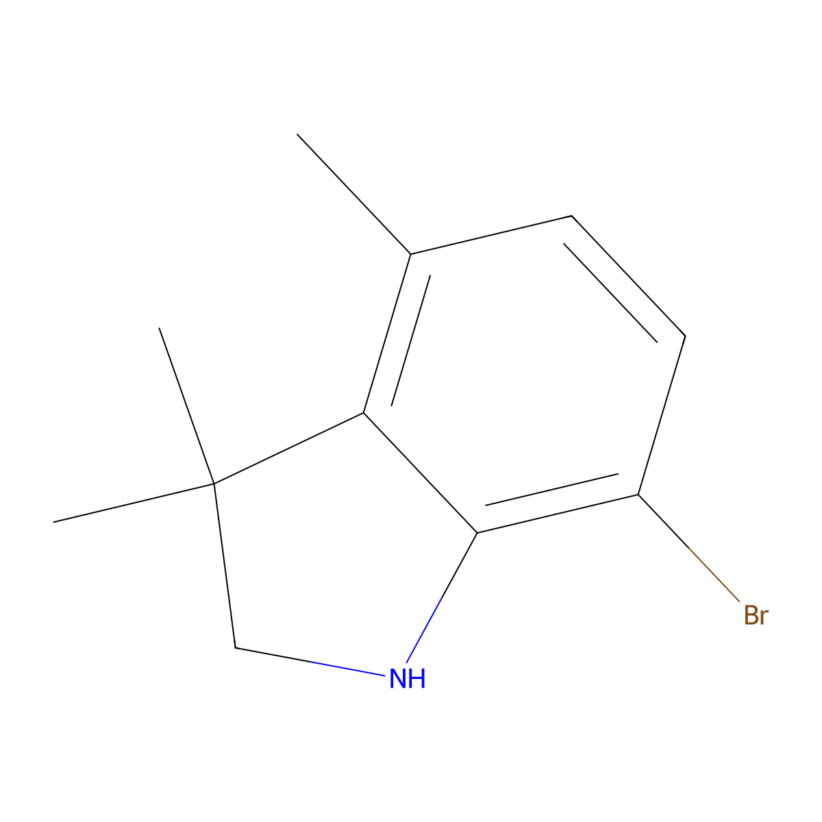 7-Bromo-3,3,4-trimethylindoline molecular structure, CAS 1553580-35-0