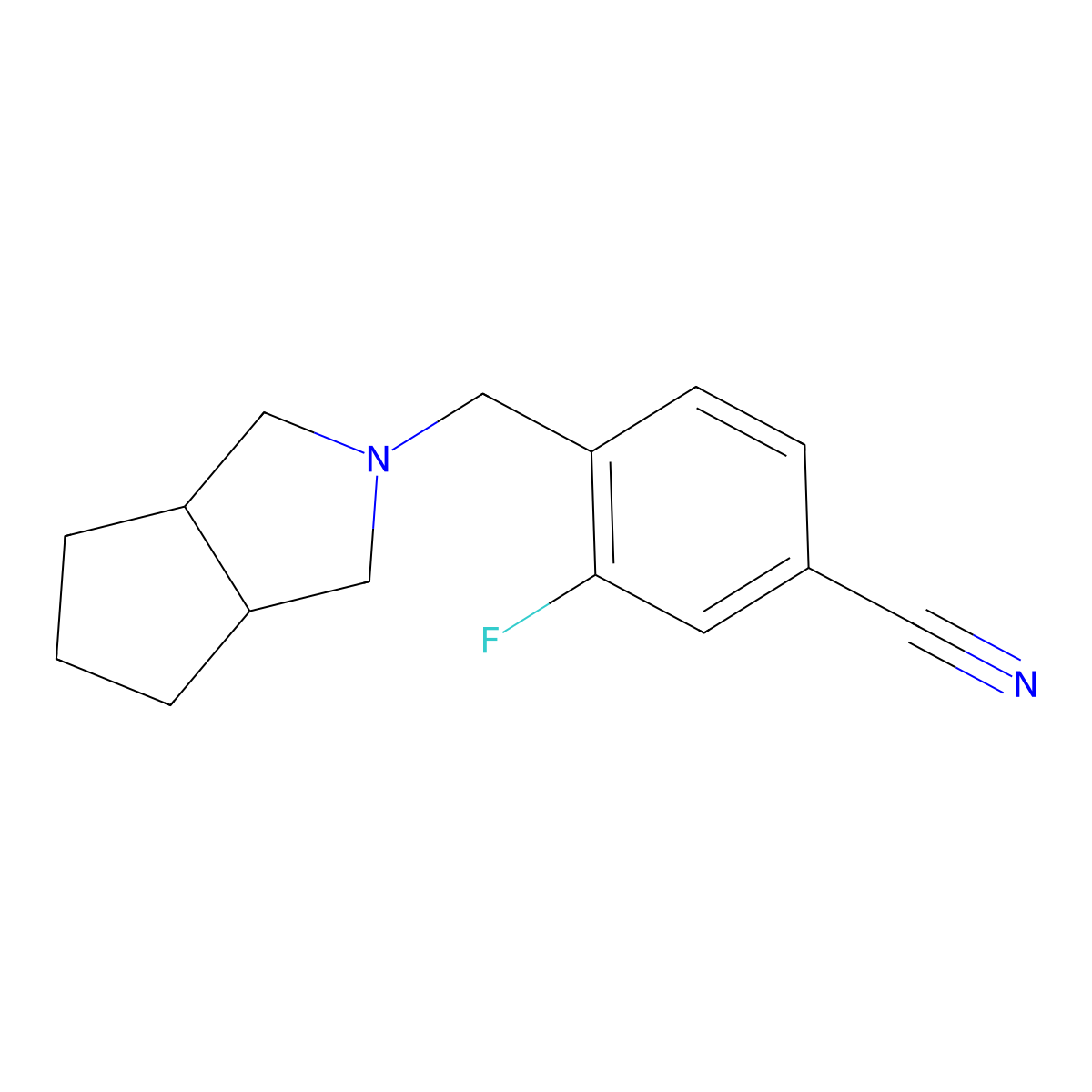 3-Fluoro-4-({octahydrocyclopenta[c]pyrrol-2-yl}methyl)benzonitrile molecular structure, CAS 1553595-87-1