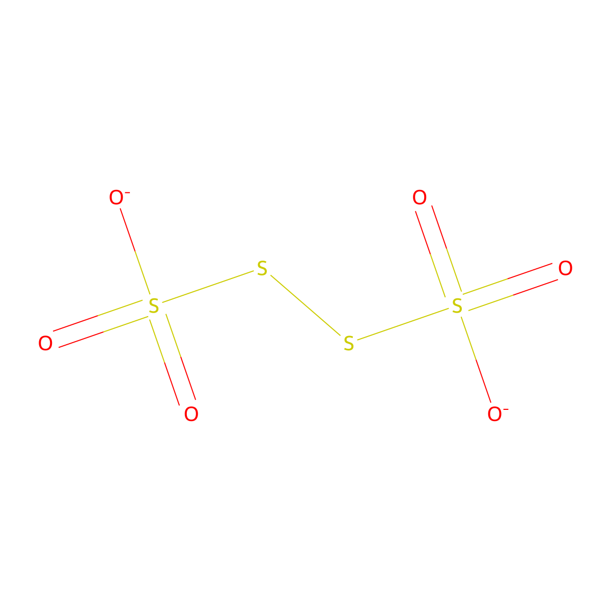 Tetrathionate molecular structure, CAS 15536-54-6