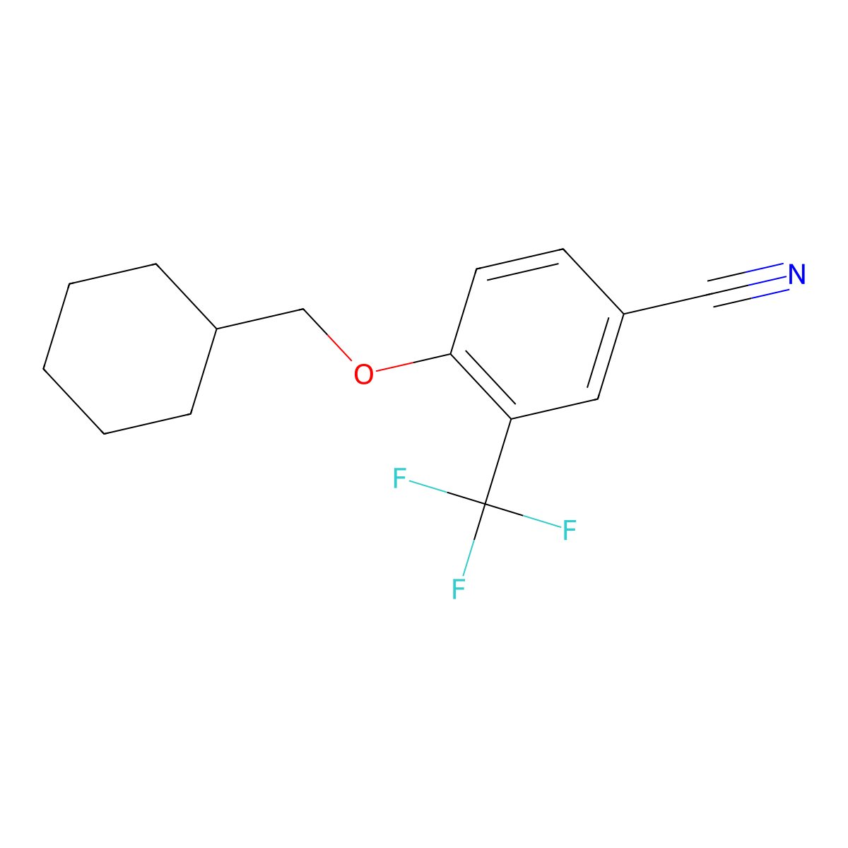 4-(Cyclohexylmethoxy)-3-(trifluoromethyl)benzonitrile molecular structure, CAS 1553605-36-9