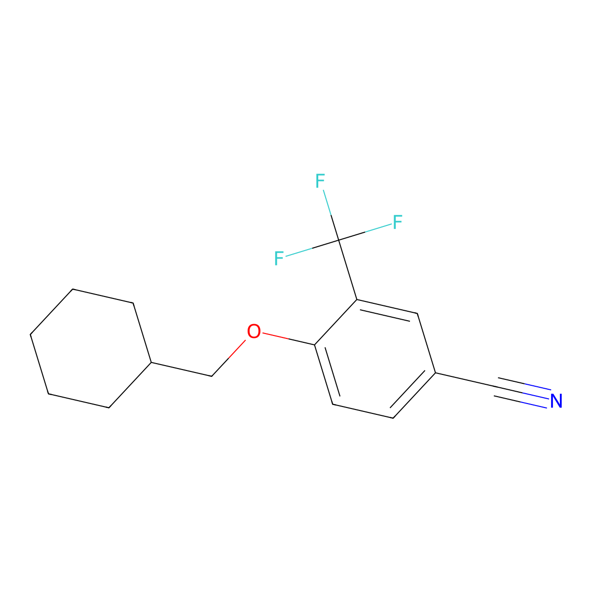 4-(Cyclohexylmethoxy)-3-(trifluoromethyl)benzonitrile molecular structure, CAS 1553605-36-9