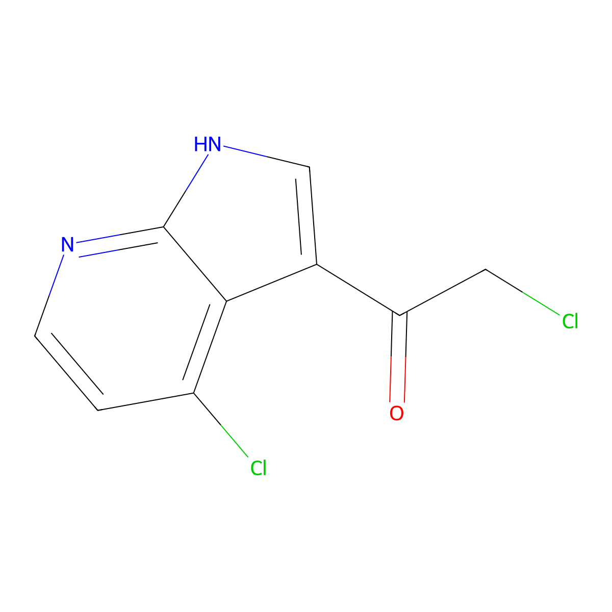 2-chloro-1-{4-chloro-1H-pyrrolo[2,3-b]pyridin-3-yl}ethan-1-one molecular structure, CAS 1553611-49-6