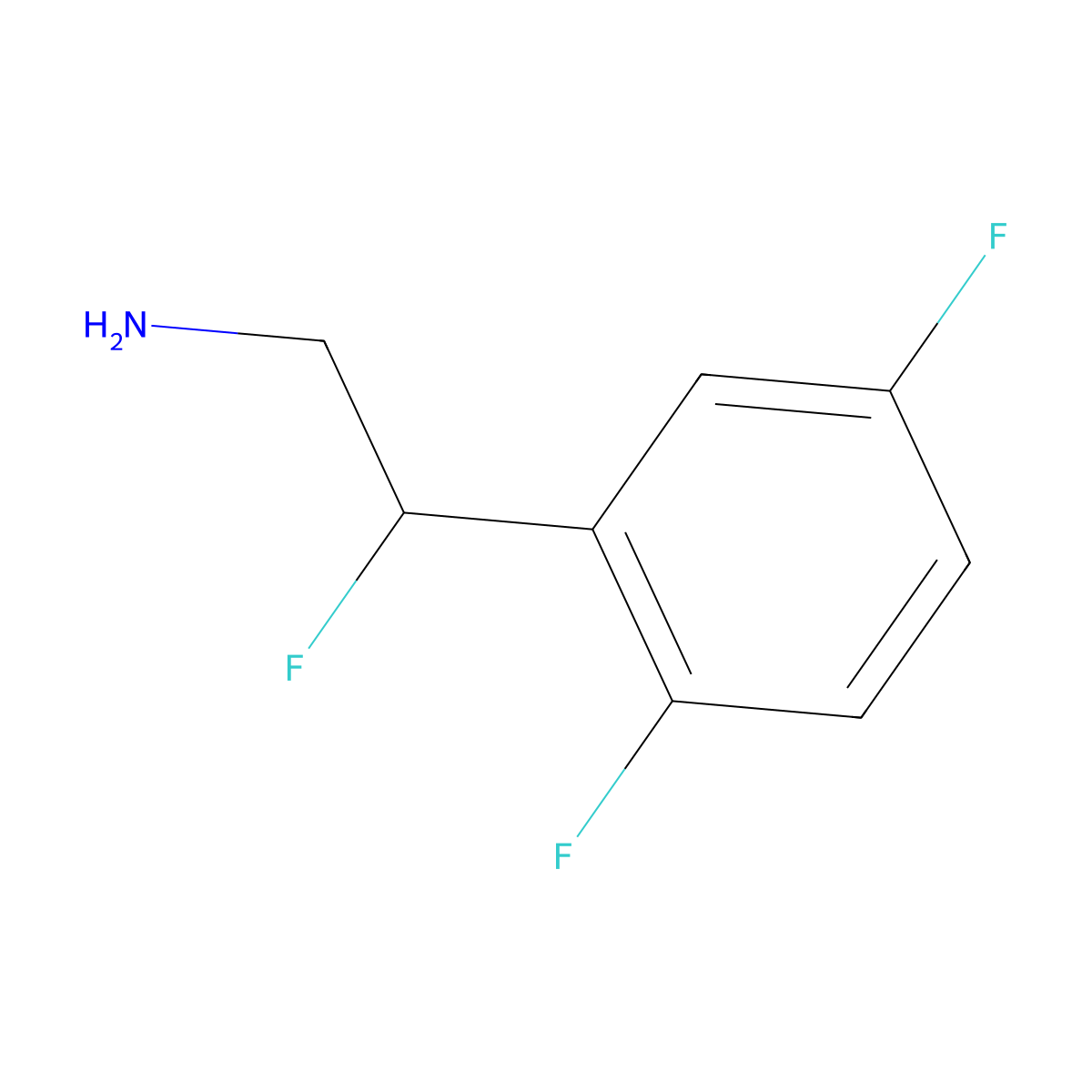 2-(2,5-Difluorophenyl)-2-fluoroethan-1-amine molecular structure, CAS 1553621-12-7
