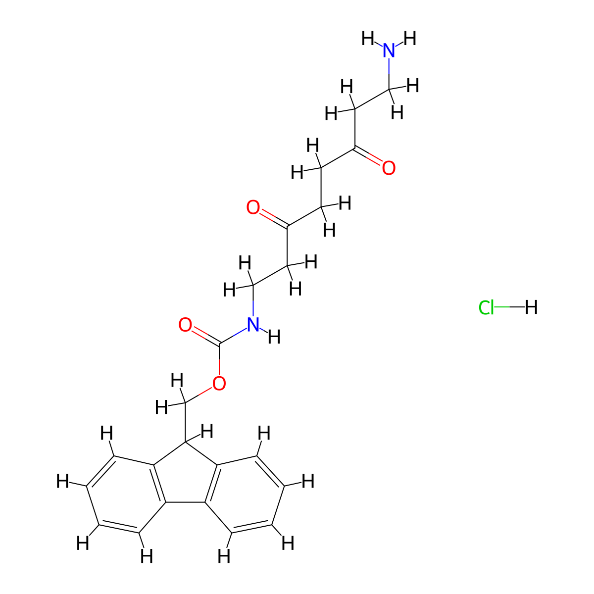 (9H-Fluoren-9-yl)methyl (8-amino-3,6-dioxooctyl)carbamate hydrochloride molecular structure, CAS 1553621-74-1