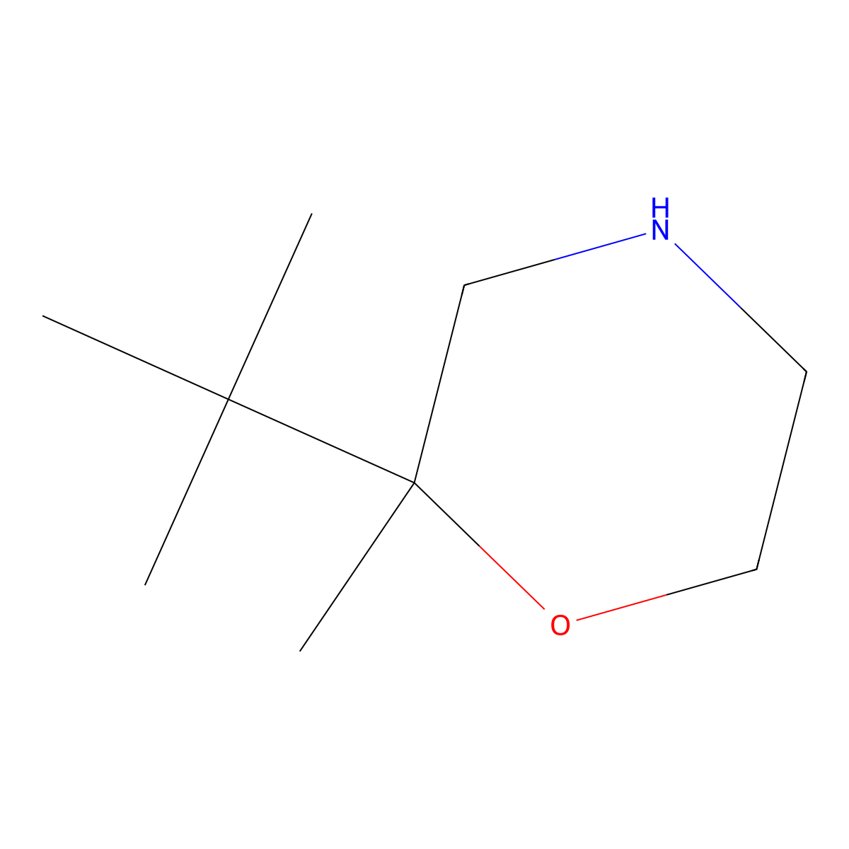 2-Tert-butyl-2-methylmorpholine molecular structure, CAS 1553622-44-8