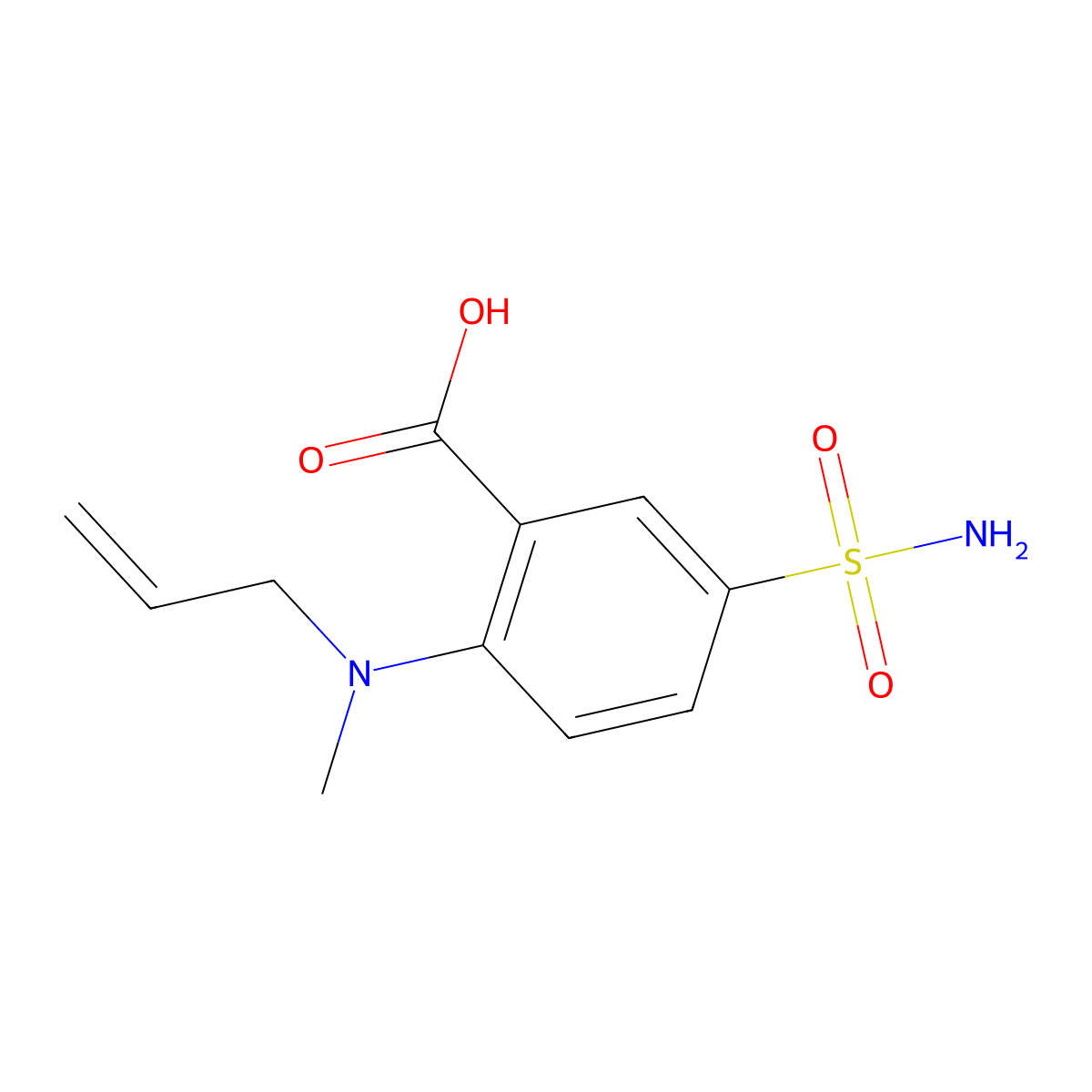 2-[Methyl(prop-2-en-1-yl)amino]-5-sulfamoylbenzoic acid molecular structure, CAS 1553629-71-2