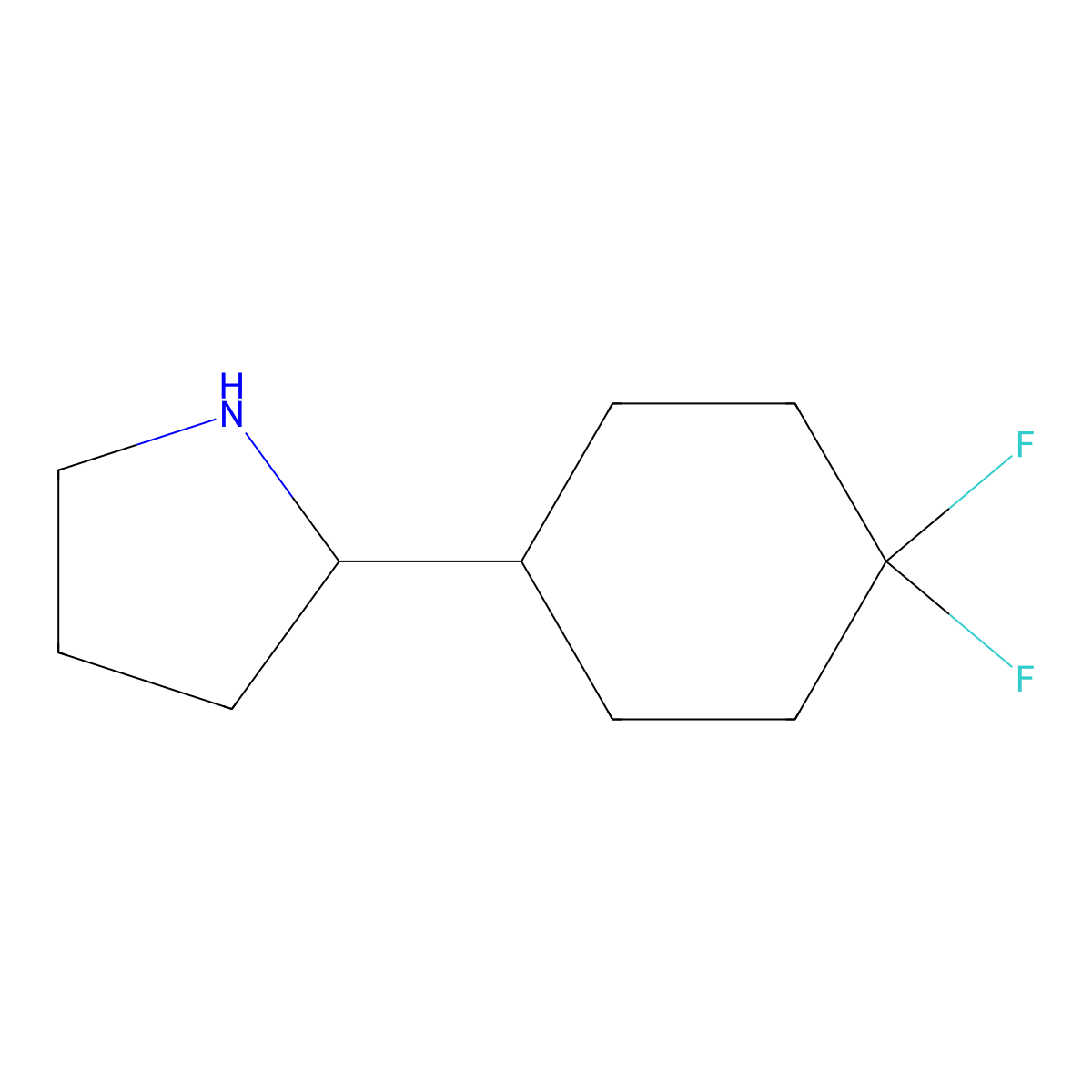 2-(4,4-Difluorocyclohexyl)pyrrolidine molecular structure, CAS 1553638-96-2