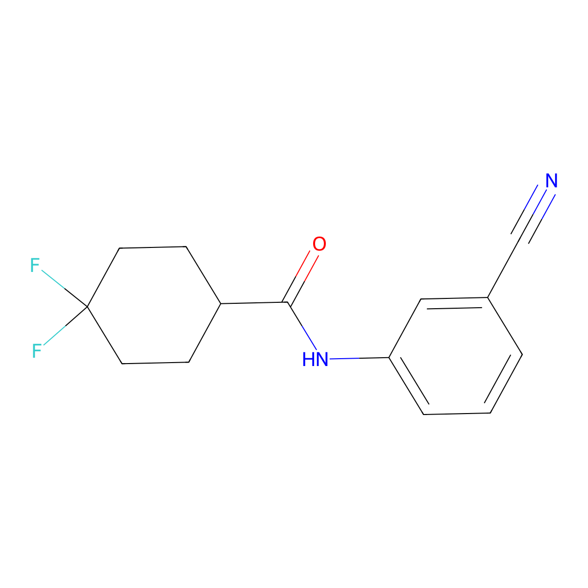 N-(3-cyanophenyl)-4,4-difluorocyclohexane-1-carboxamide molecular structure, CAS 1553639-56-7