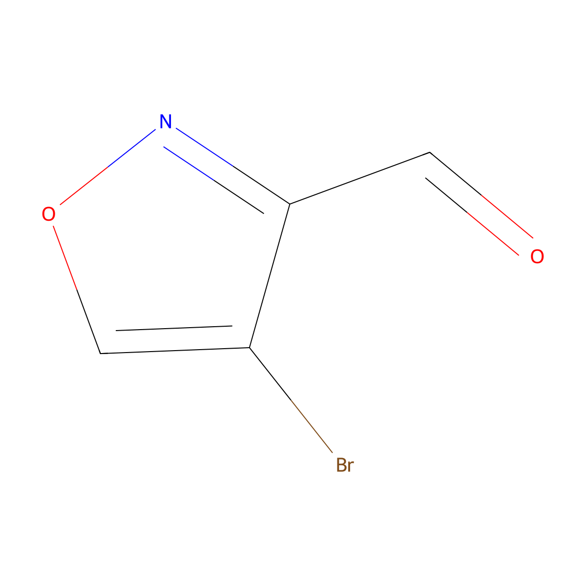 4-Bromo-1,2-oxazole-3-carbaldehyde molecular structure, CAS 1553643-91-6