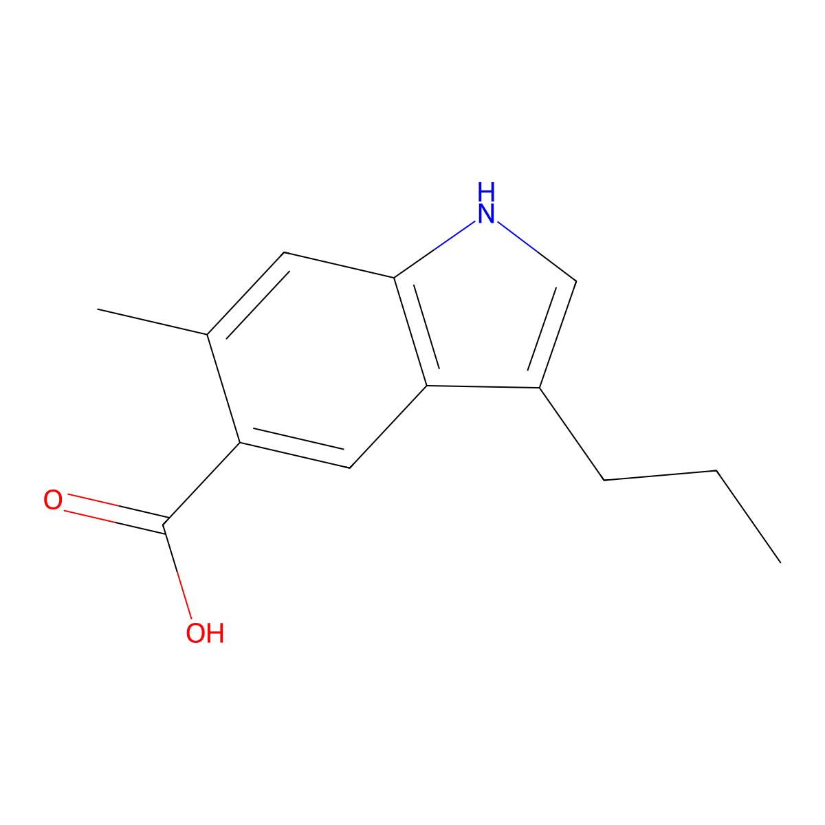 6-methyl-3-propyl-1H-indole-5-carboxylic acid molecular structure, CAS 1553644-75-9