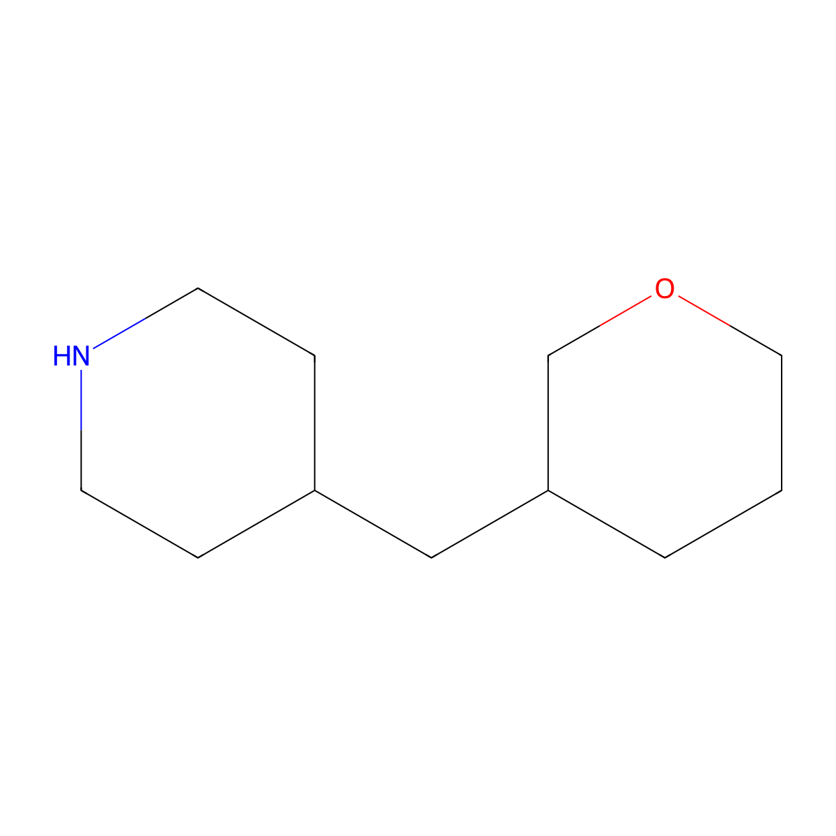 4-[(Oxan-3-yl)methyl]piperidine molecular structure, CAS 1553645-43-4