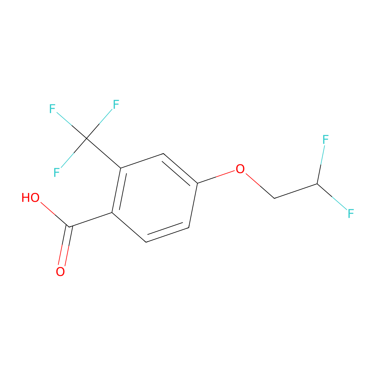 4-(2,2-Difluoroethoxy)-2-(trifluoromethyl)benzoic acid molecular structure, CAS 1553654-25-3