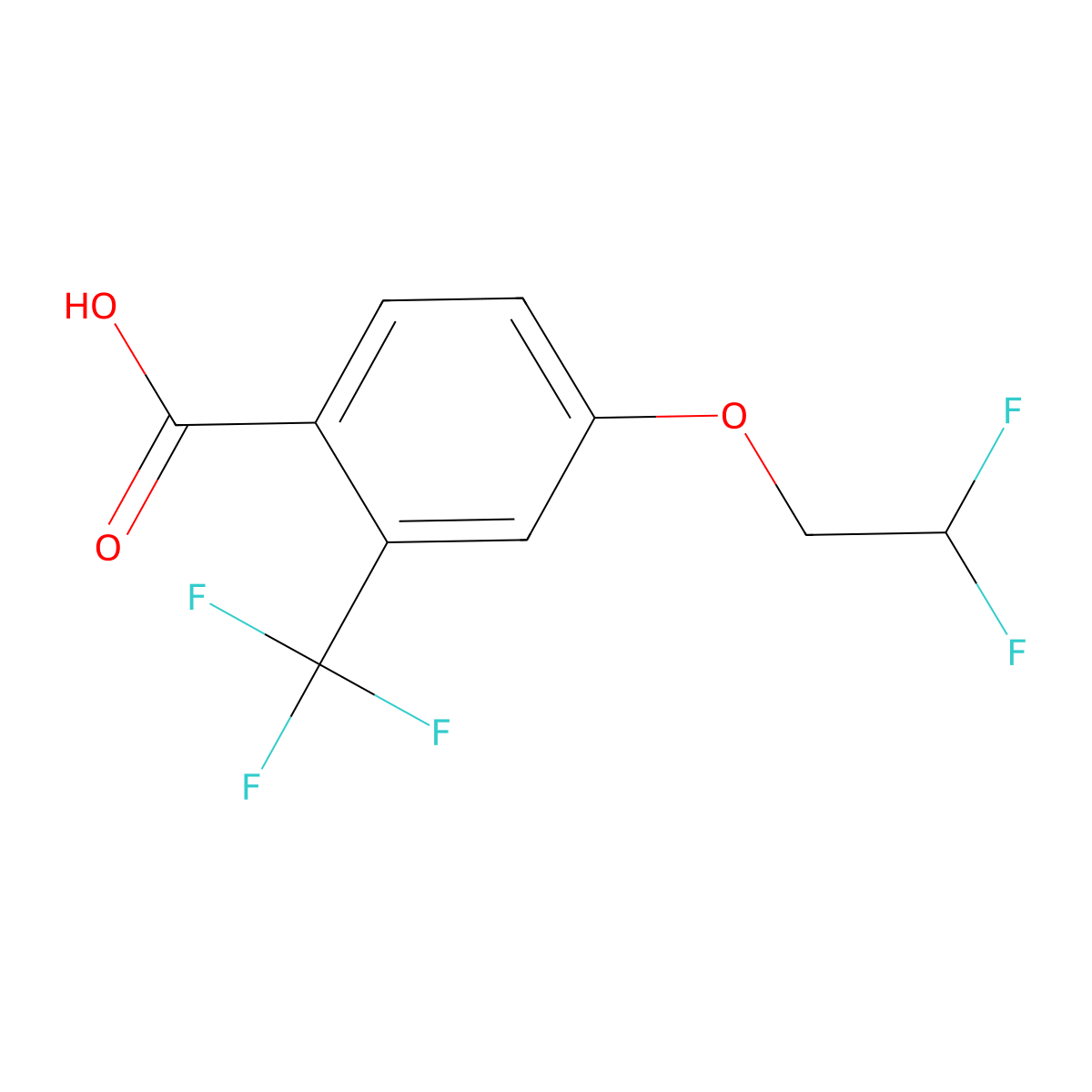 4-(2,2-Difluoroethoxy)-2-(trifluoromethyl)benzoic acid molecular structure, CAS 1553654-25-3