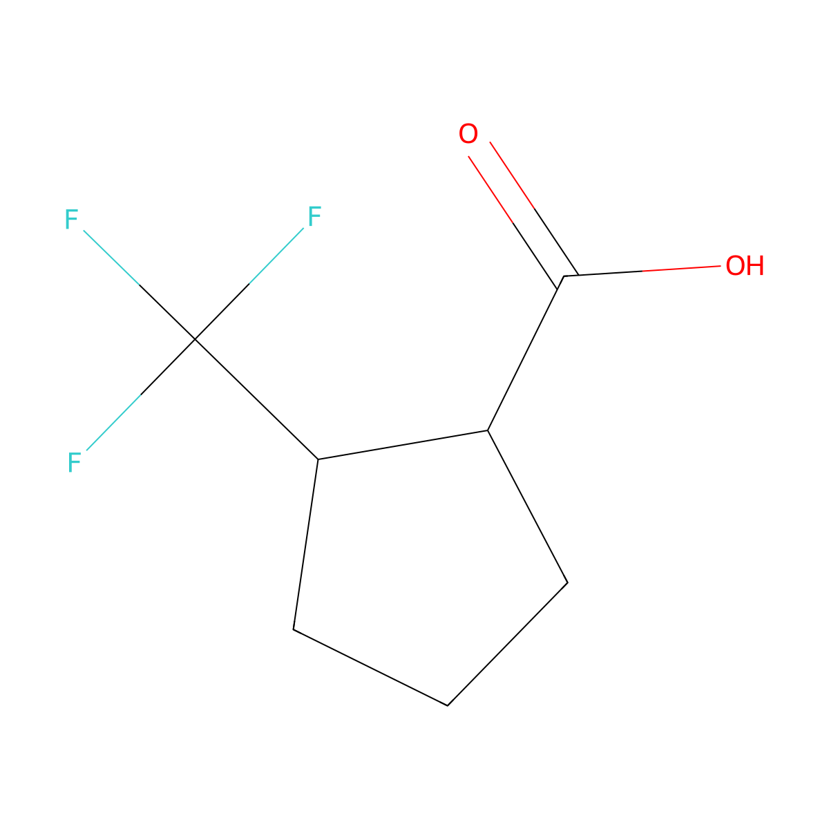 2-(Trifluoromethyl)cyclopentane-1-carboxylic acid molecular structure, CAS 1553659-77-0