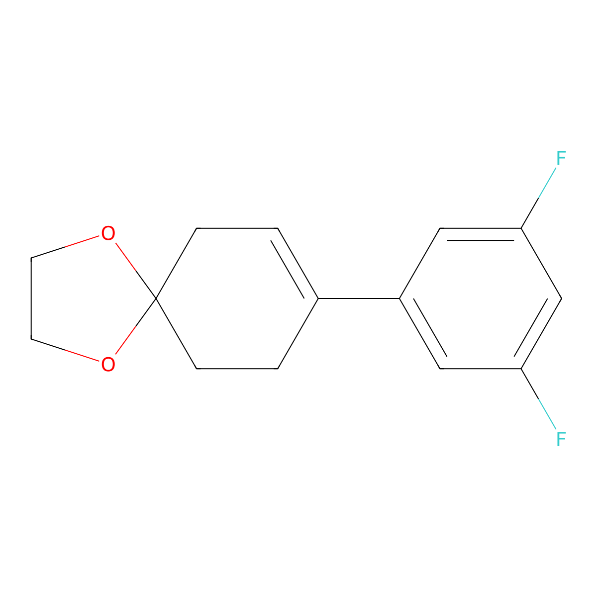8-(3,5-Difluorophenyl)-1,4-dioxaspiro[4.5]dec-7-ene molecular structure, CAS 155366-02-2