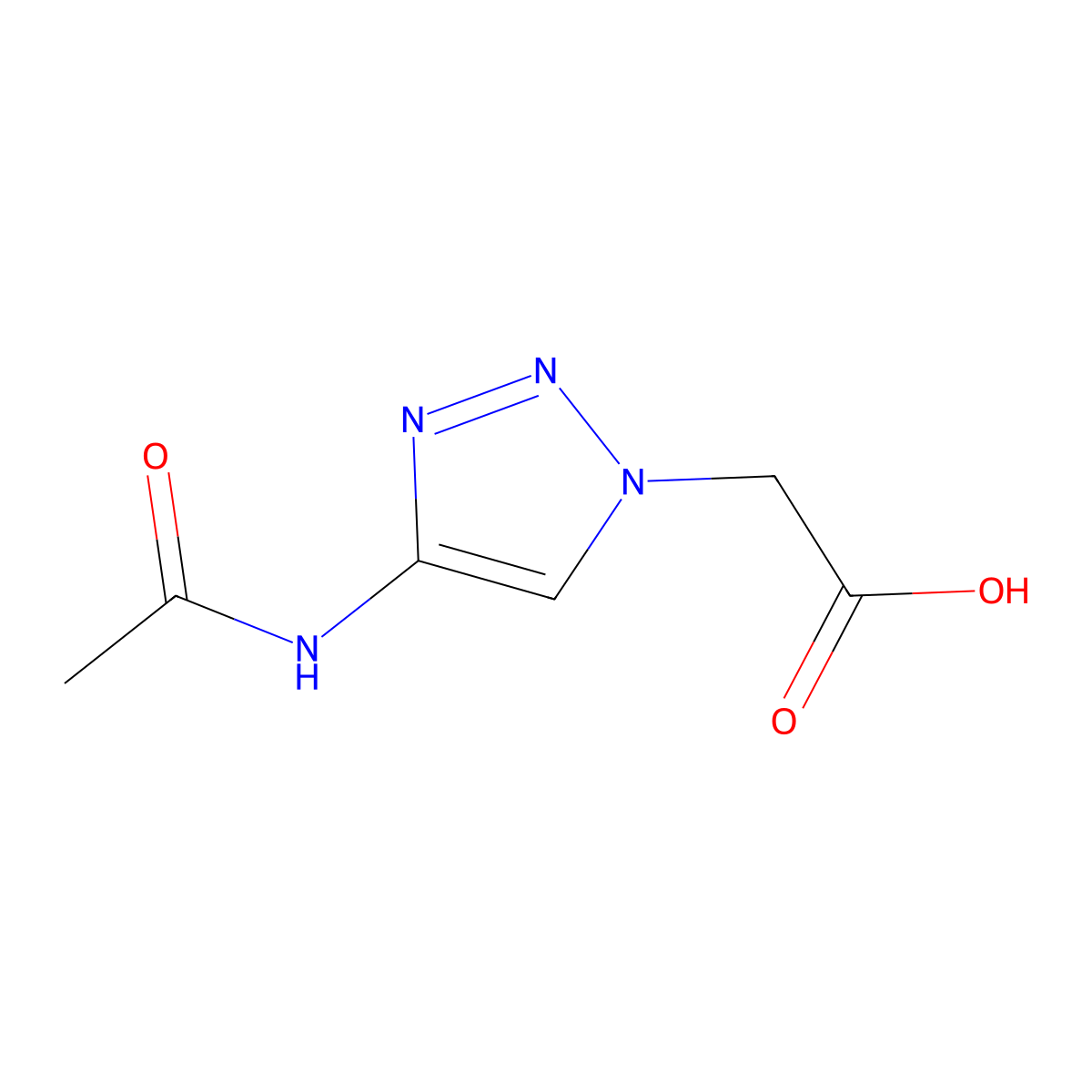 2-(4-acetamido-1H-1,2,3-triazol-1-yl)acetic acid molecular structure, CAS 1553660-74-4
