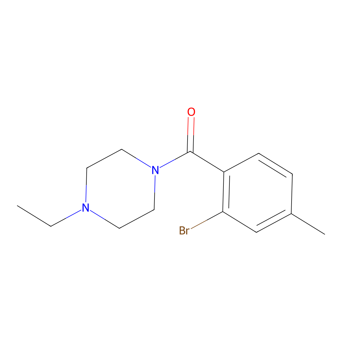 (2-Bromo-4-methylphenyl)(4-ethyl-1-piperazinyl)methanone molecular structure, CAS 1553667-01-8