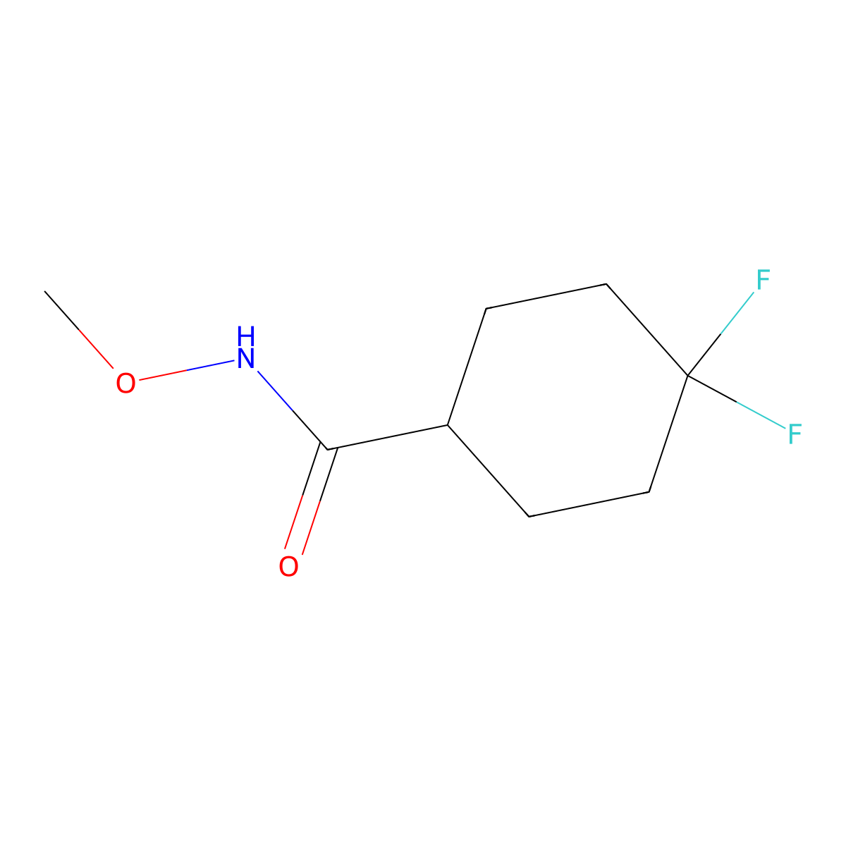 4,4-Difluoro-N-methoxycyclohexanecarboxamide molecular structure, CAS 1553671-40-1
