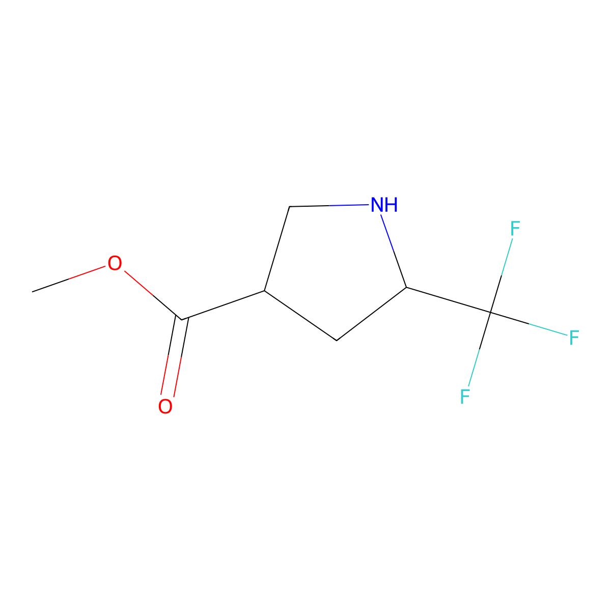 Methyl 5-(trifluoromethyl)pyrrolidine-3-carboxylate molecular structure, CAS 1553681-76-7