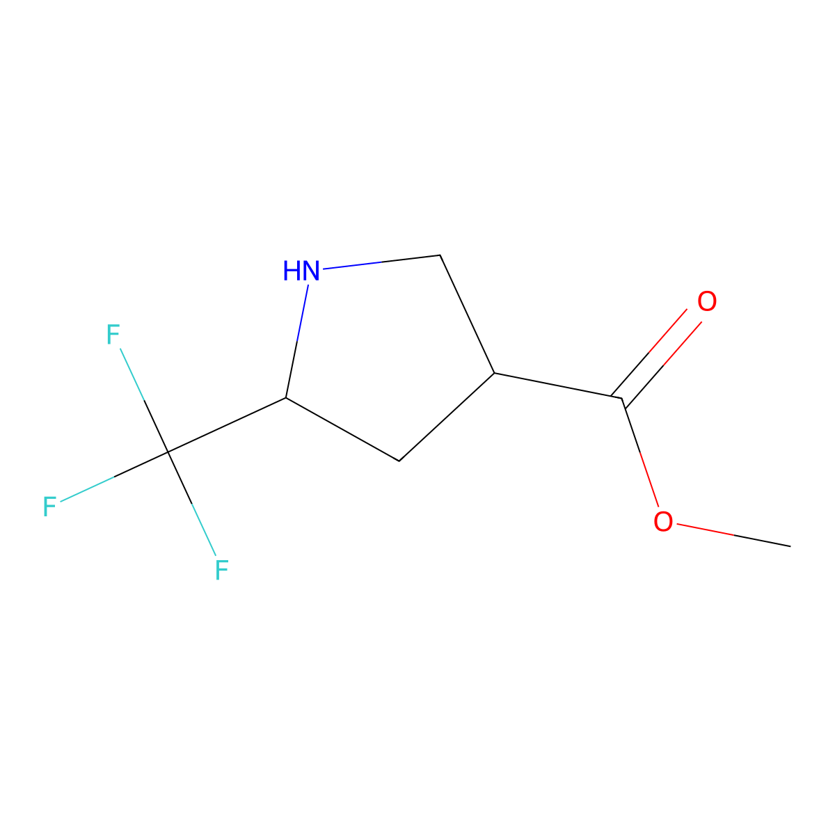 Methyl 5-(trifluoromethyl)pyrrolidine-3-carboxylate molecular structure, CAS 1553681-76-7