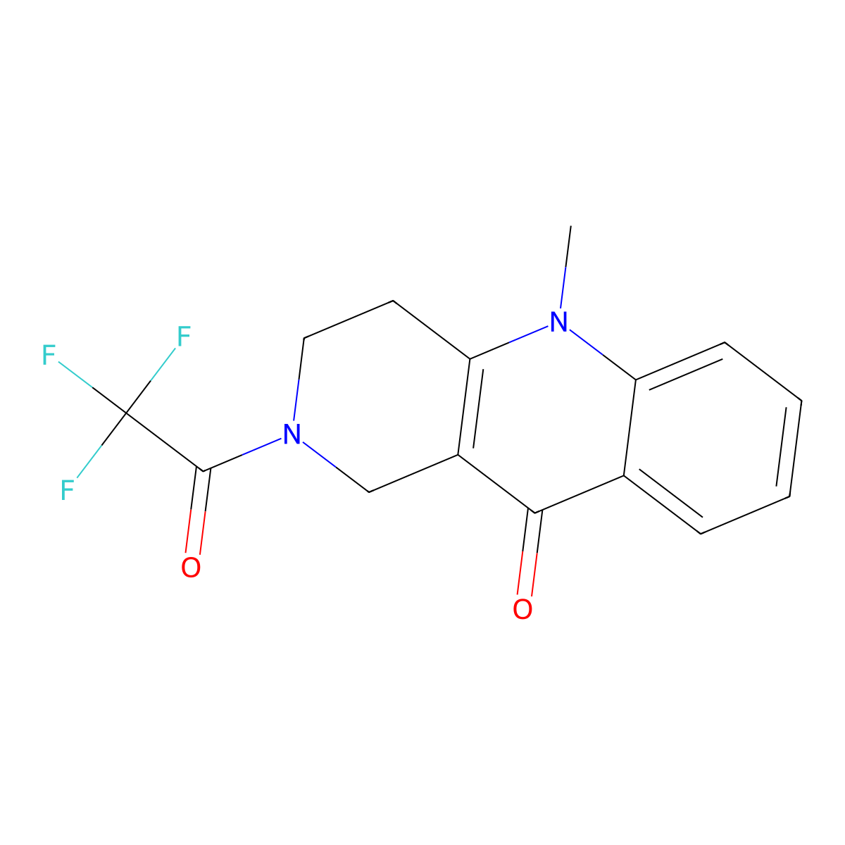 5-Methyl-2-(2,2,2-trifluoroacetyl)-3,4-dihydro-1H-benzo[b][1,6]naphthyridin-10-one molecular structure, CAS 1553688-41-7