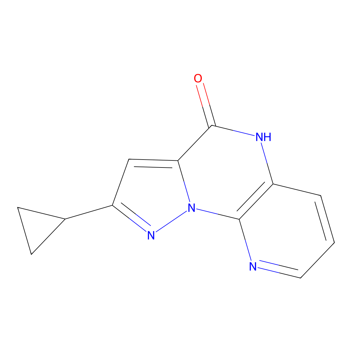 2-cyclopropylpyrazolo[1,5-a]pyrido[3,2-e]pyrazin-4(5H)-one molecular structure, CAS 1553688-56-4