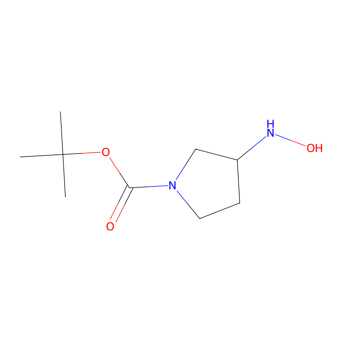 Tert-butyl 3-(hydroxyamino)pyrrolidine-1-carboxylate molecular structure, CAS 1553689-27-2