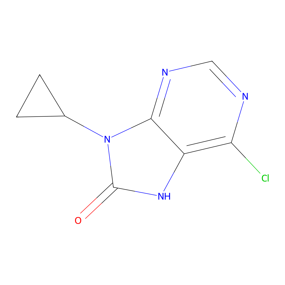 6-Chloro-9-cyclopropyl-8,9-dihydro-7h-purin-8-one molecular structure, CAS 1553691-28-3
