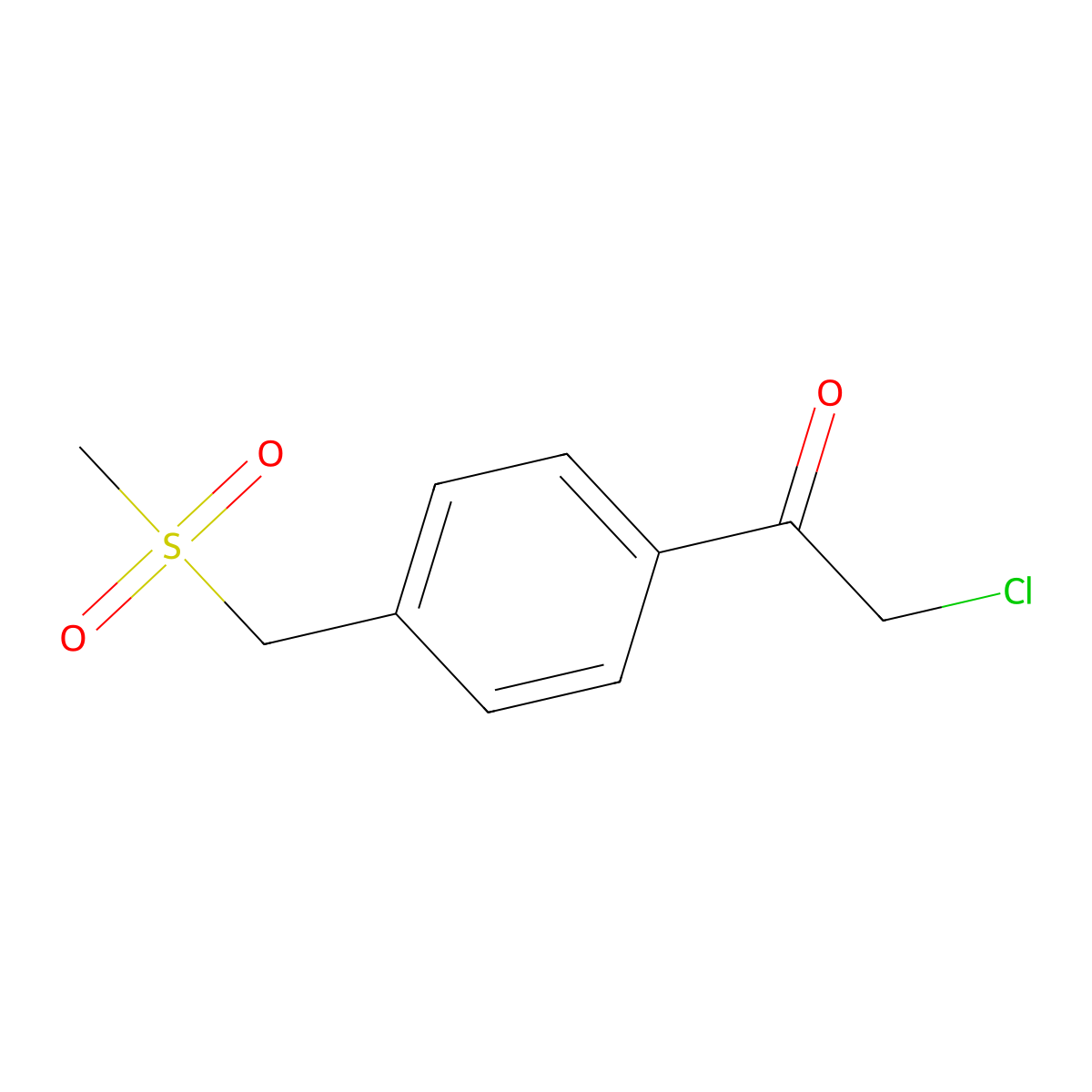 2-Chloro-1-[4-(methanesulfonylmethyl)phenyl]ethan-1-one molecular structure, CAS 1553714-81-0