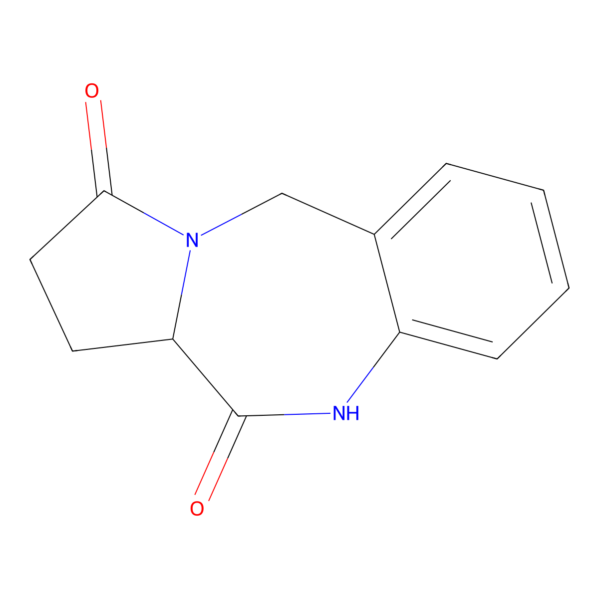 1,5,10,11a-Tetrahydro-3H-benzo[e]pyrrolo[1,2-a][1,4]diazepine-3,11(2H)-dione molecular structure, CAS 155373-84-5