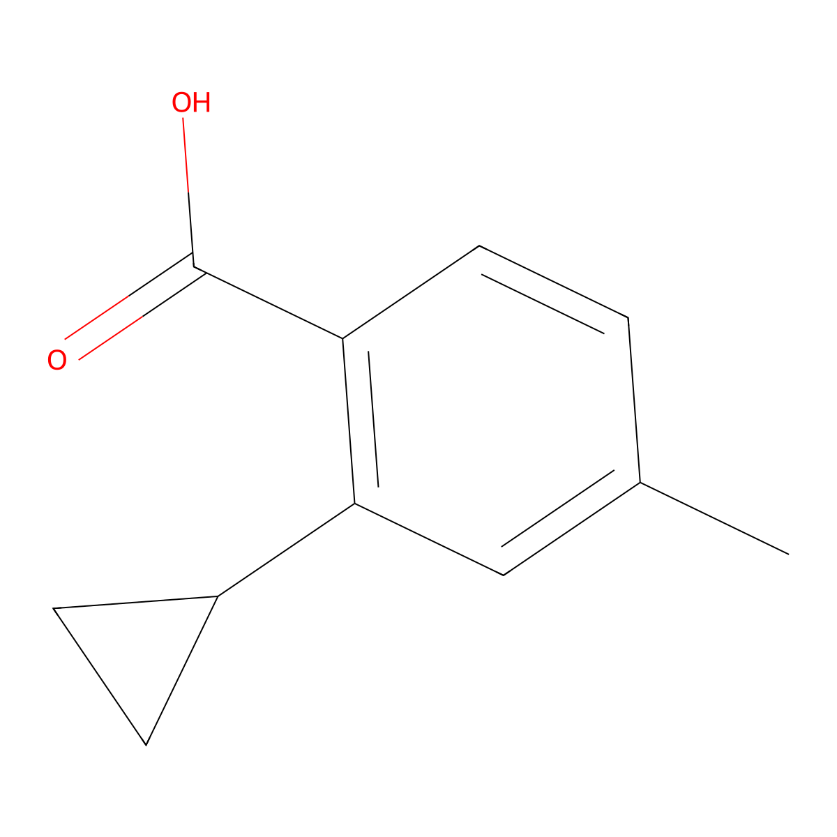 2-Cyclopropyl-4-methylbenzoic acid molecular structure, CAS 1553737-89-5