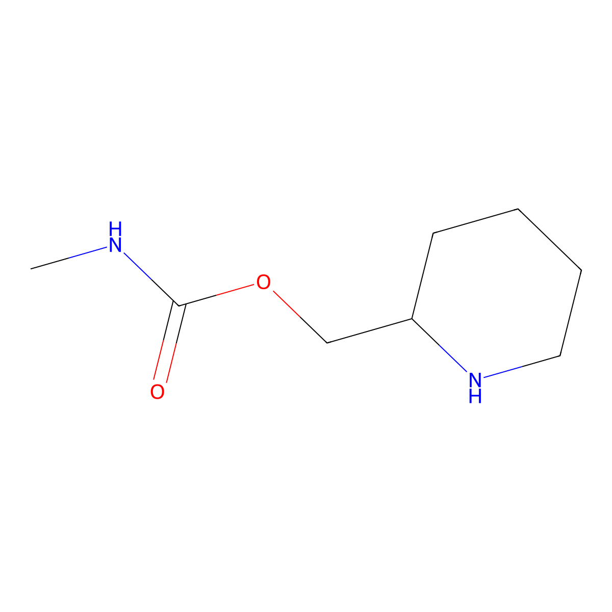 (piperidin-2-yl)methyl N-methylcarbamate molecular structure, CAS 1553742-34-9