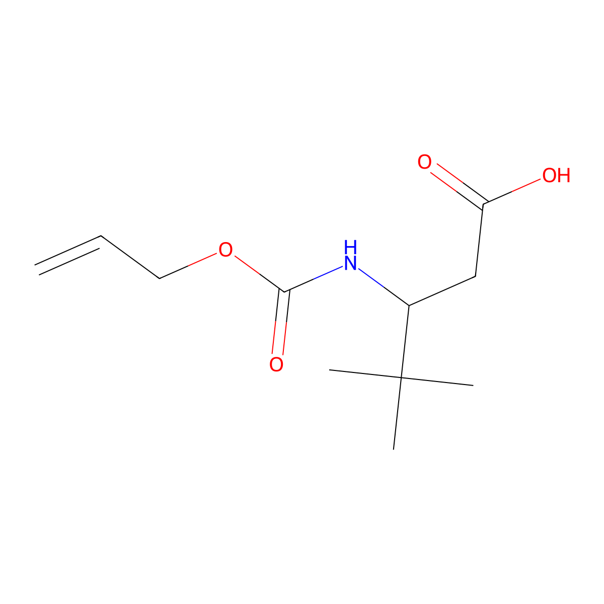 4,4-Dimethyl-3-{[(prop-2-en-1-yloxy)carbonyl]amino}pentanoic acid molecular structure, CAS 1553744-51-6