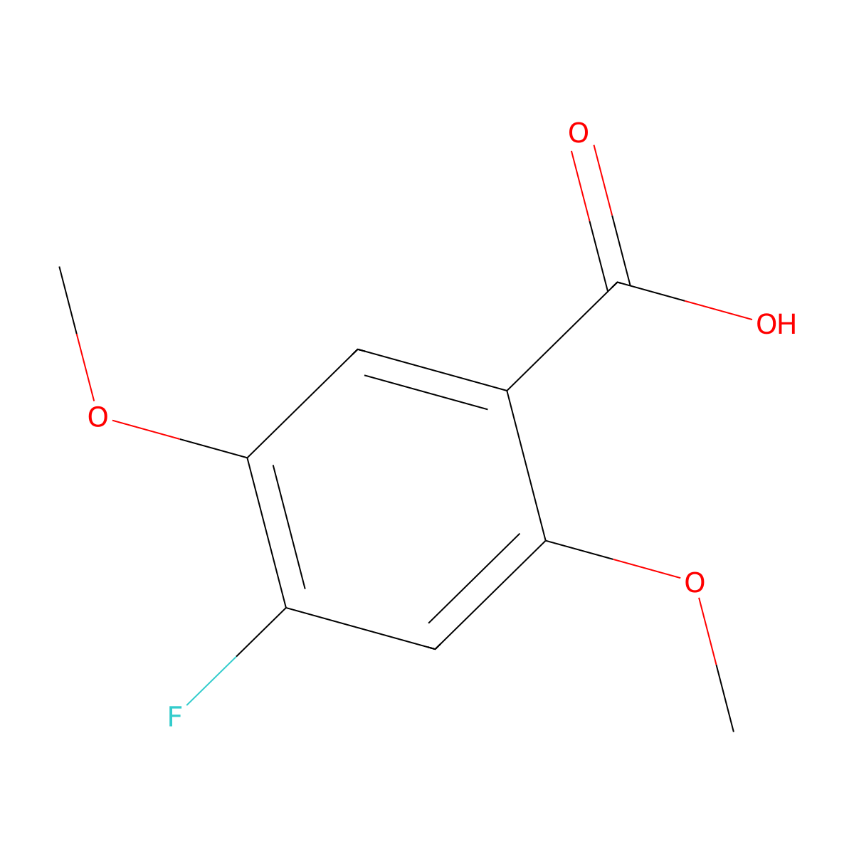 4-Fluoro-2,5-dimethoxybenzoic acid molecular structure, CAS 1553751-58-8