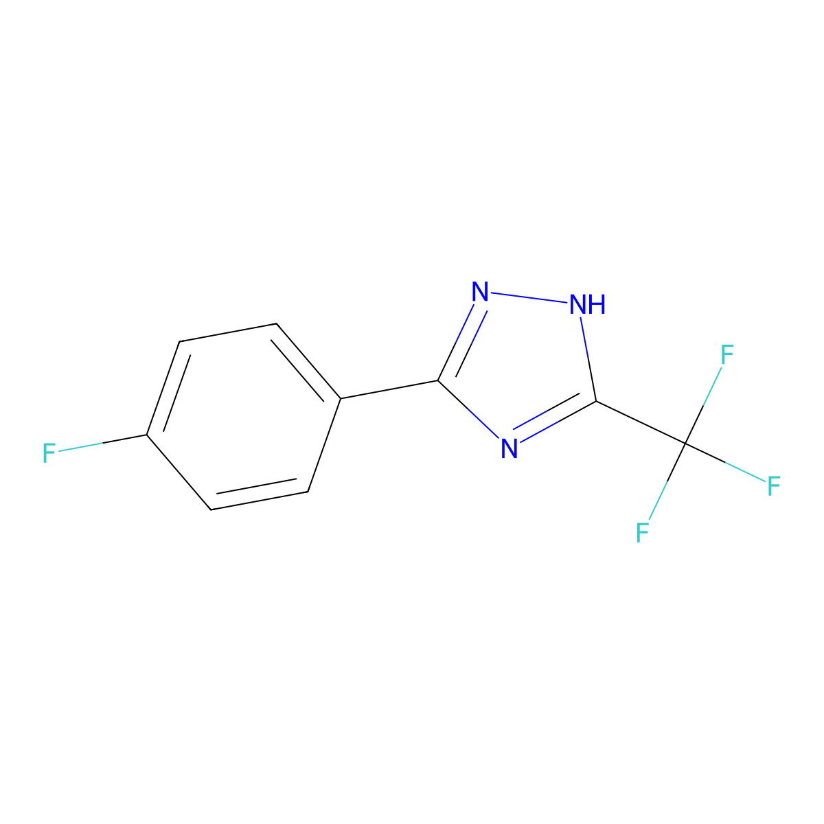 3-(4-fluorophenyl)-5-(trifluoromethyl)-4H-1,2,4-triazole molecular structure, CAS 1553766-62-3