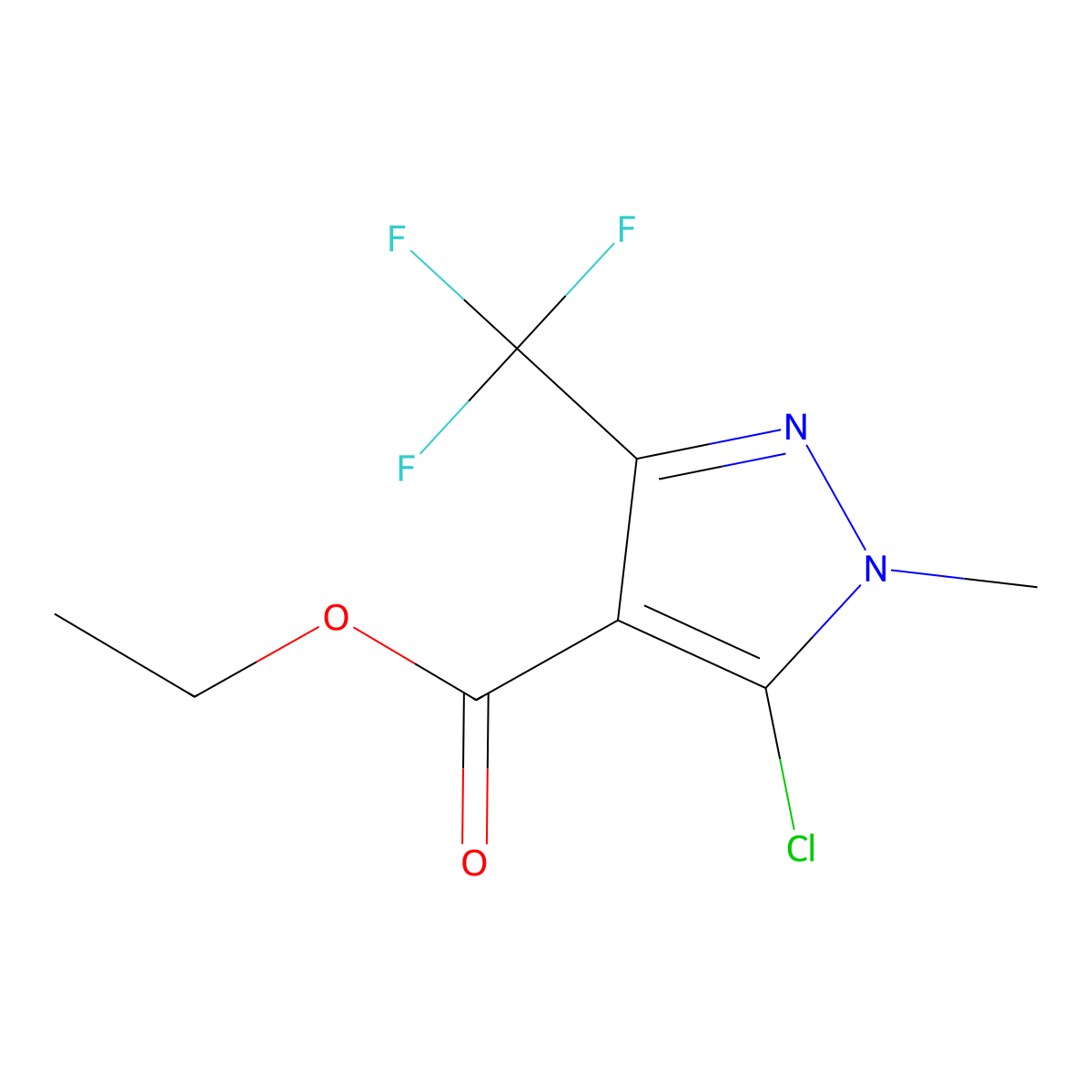 5-Chloro-1-methyl-3-trifluoromethyl-1H-pyrazole-4-carboxylic acid ethyl ester molecular structure, CAS 155377-06-3