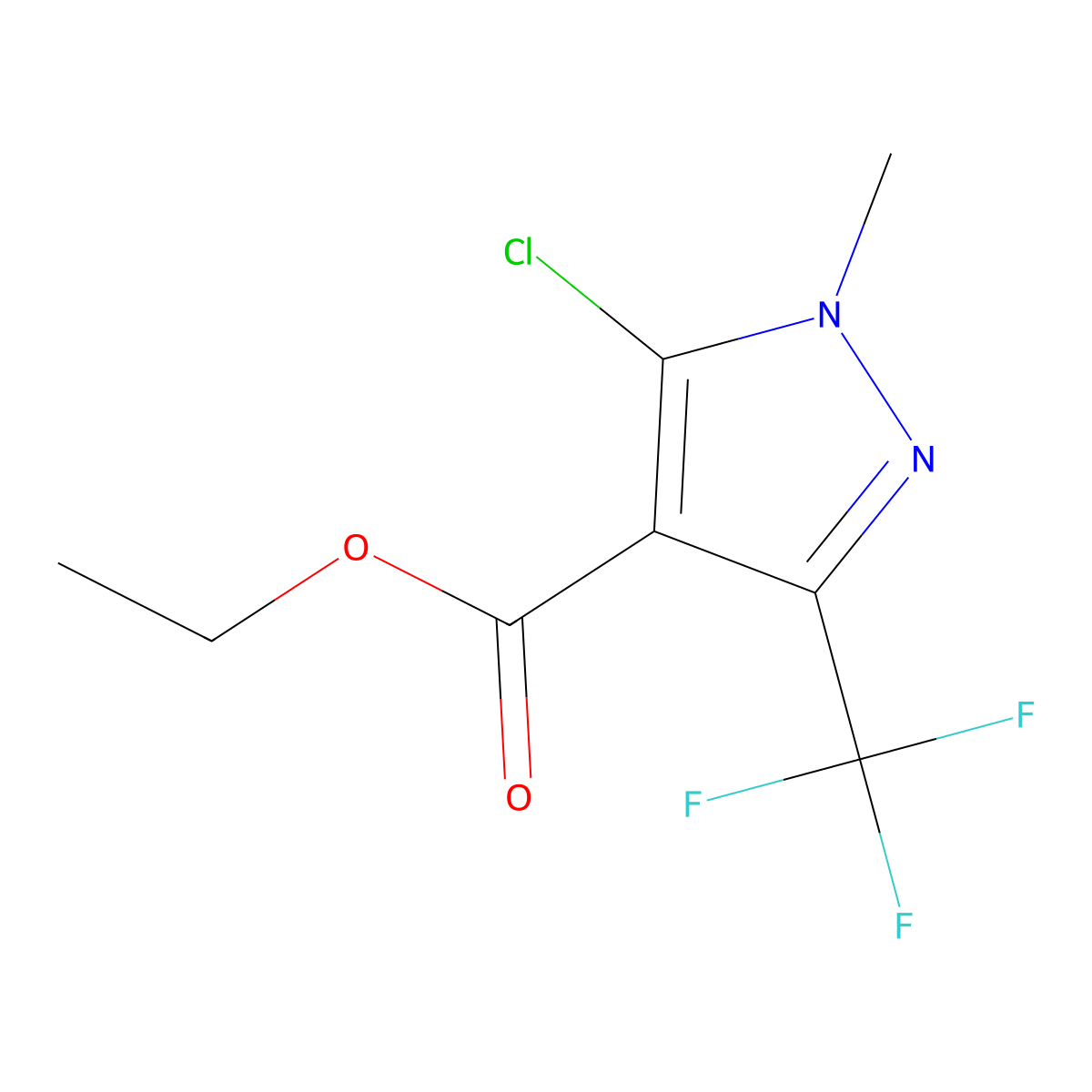 5-Chloro-1-methyl-3-trifluoromethyl-1H-pyrazole-4-carboxylic acid ethyl ester molecular structure, CAS 155377-06-3