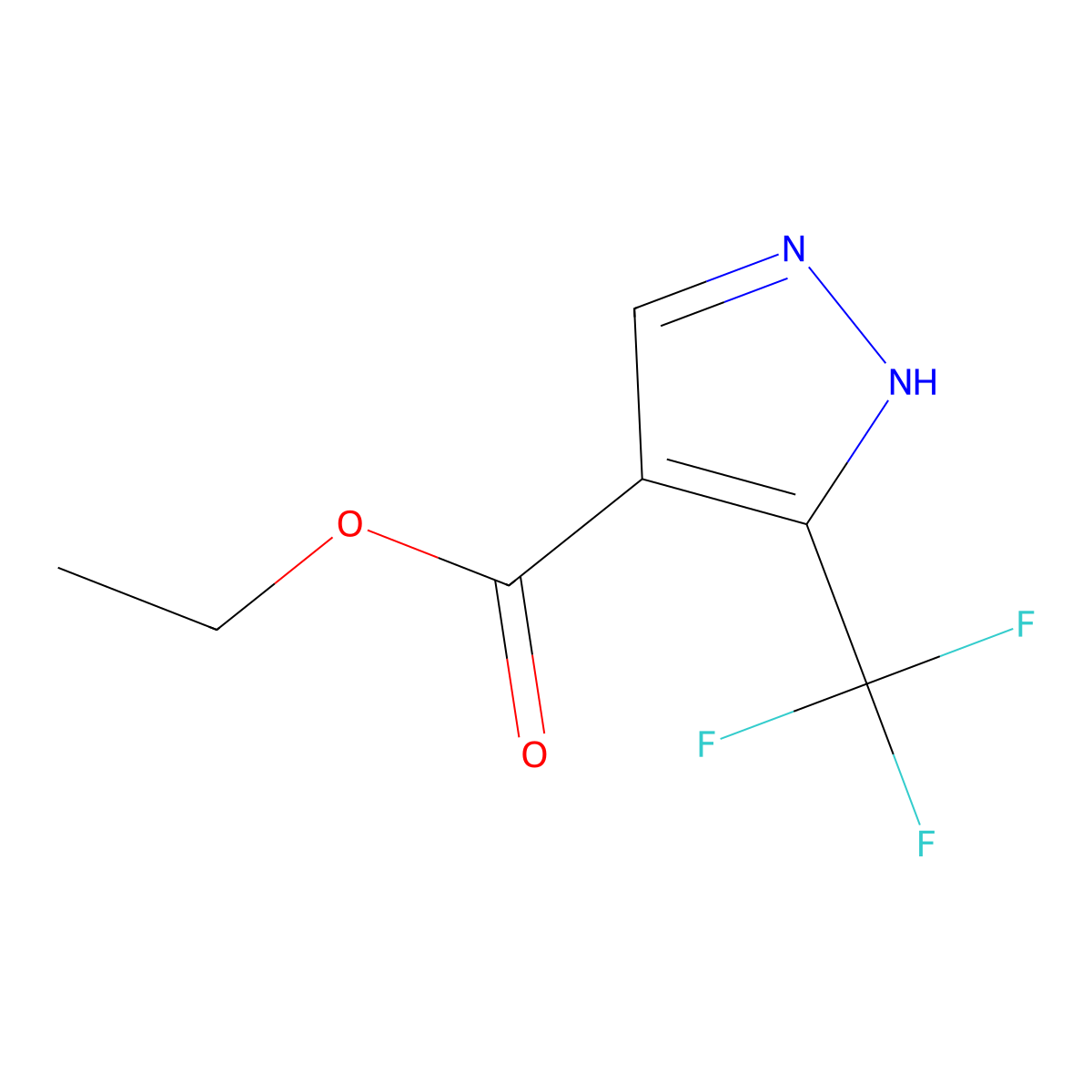 Ethyl 3-(Trifluoromethyl)pyrazole-4-carboxylate molecular structure, CAS 155377-19-8