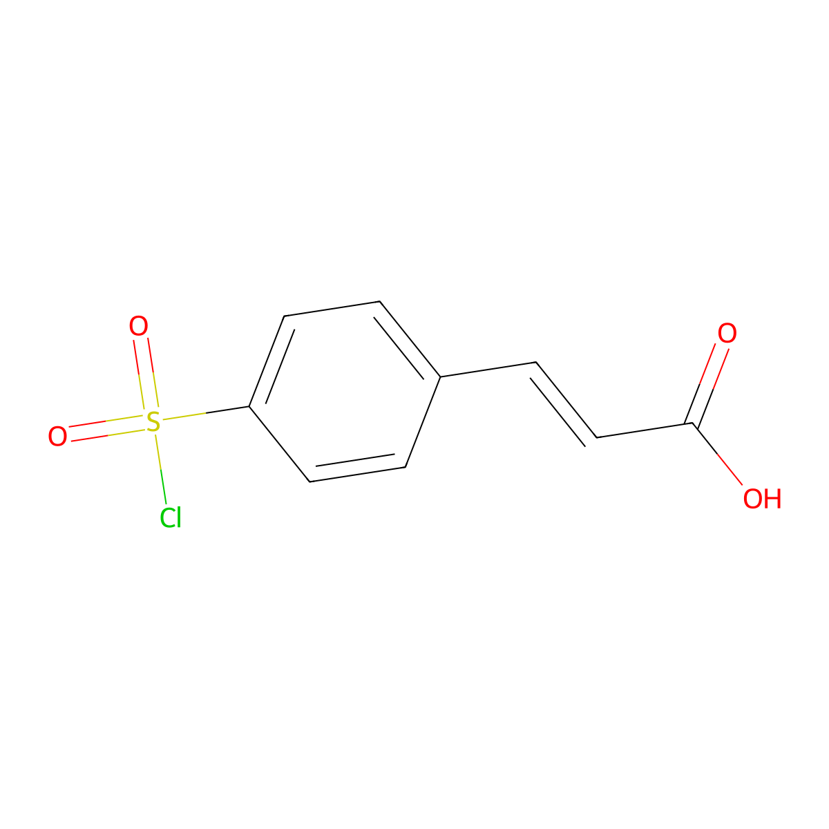 (2E)-3-(4-(chlorosulfonyl)phenyl)prop-2-enoic acid molecular structure, CAS 155378-73-7