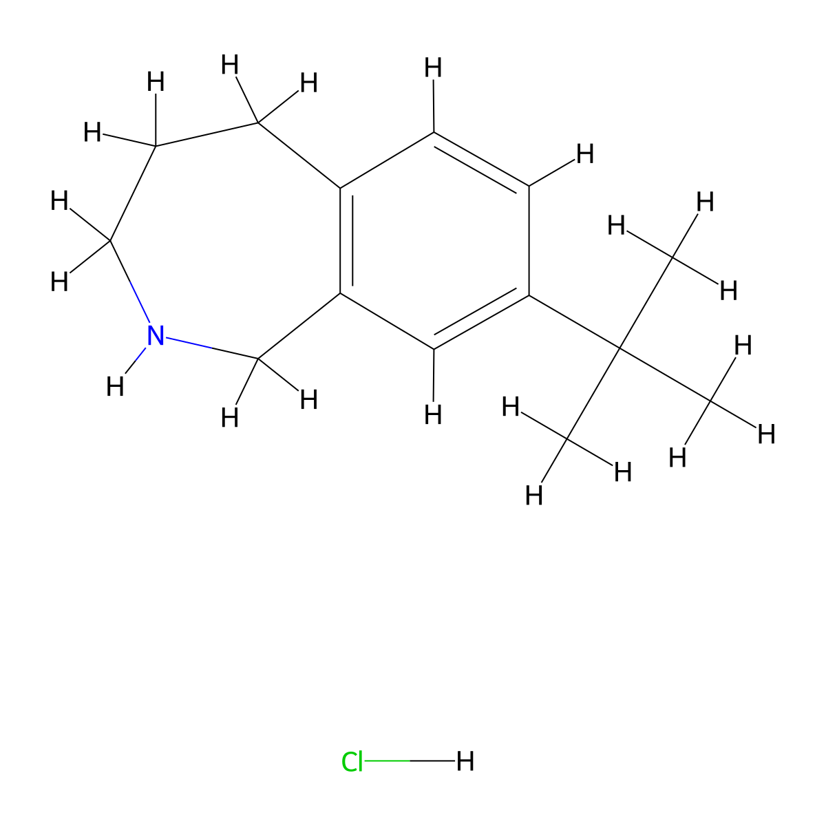 8-tert-butyl-2,3,4,5-tetrahydro-1H-2-benzazepine hydrochloride molecular structure, CAS 1553786-36-9