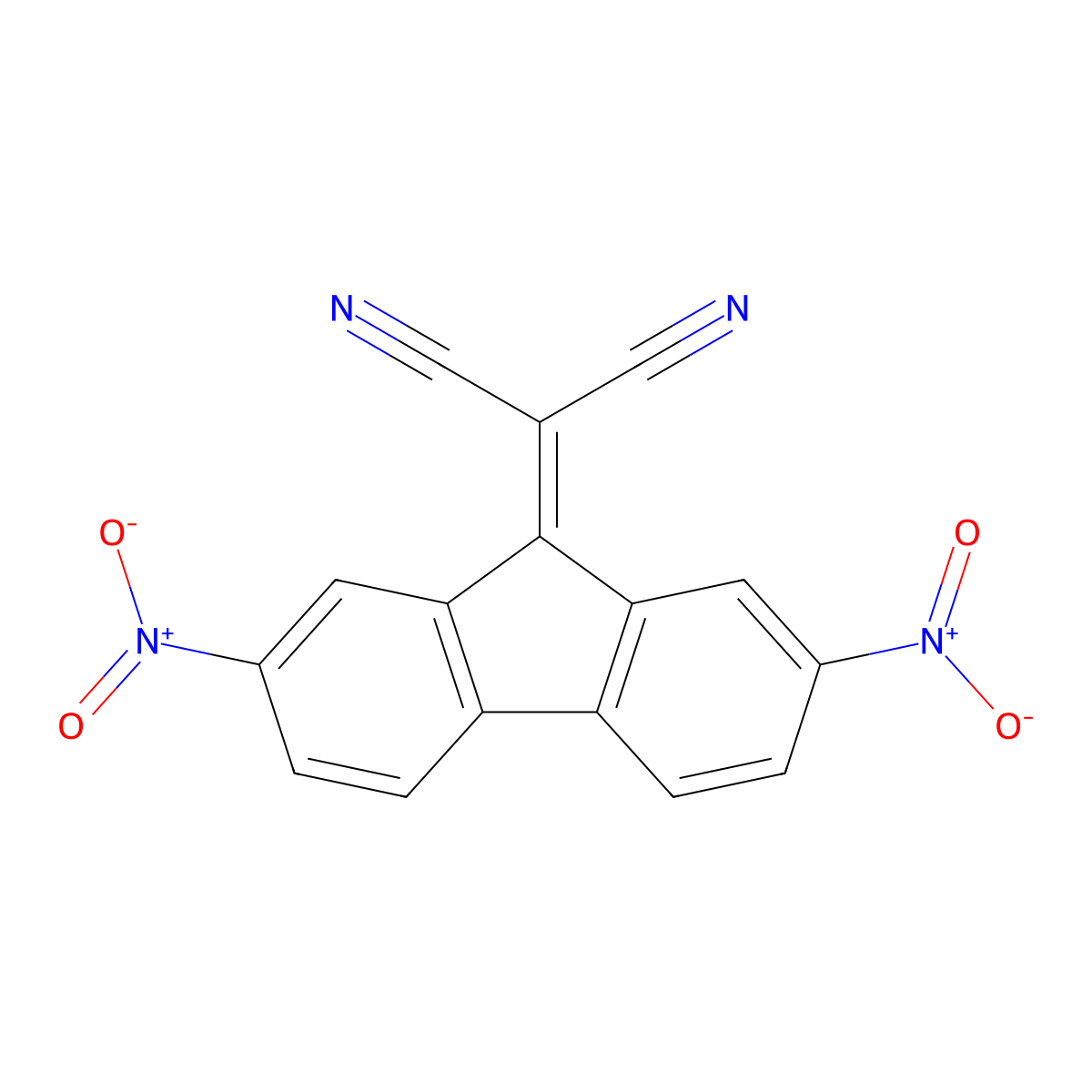 (2,7-Dinitro-9H-fluoren-9-ylidene)malononitrile molecular structure, CAS 15538-90-6