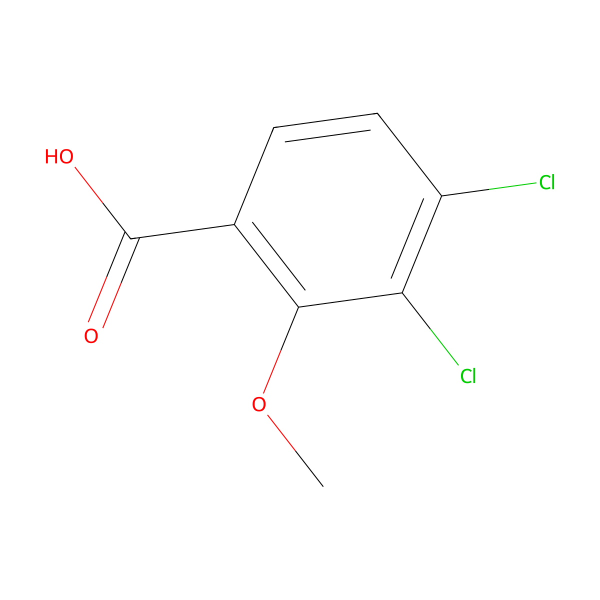 3,4-Dichloro-2-methoxybenzoic acid molecular structure, CAS 155382-86-8