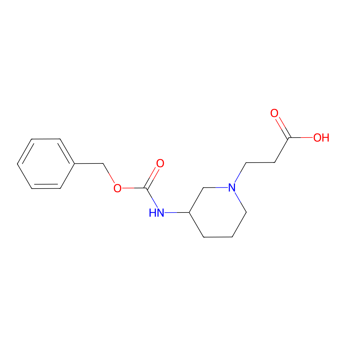 3-(3-{[(Benzyloxy)carbonyl]amino}piperidin-1-yl)propanoic acid molecular structure, CAS 1553822-75-5