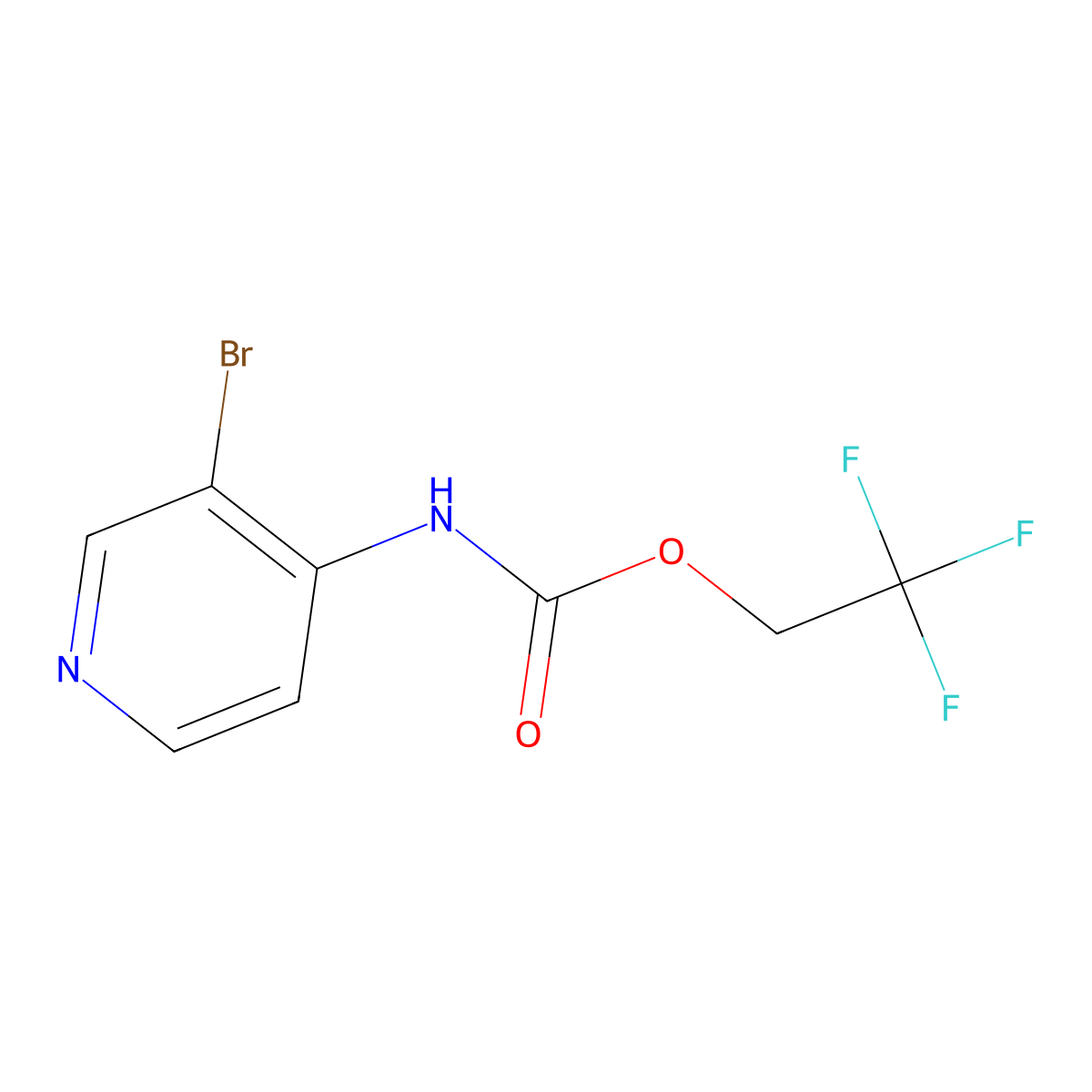 2,2,2-Trifluoroethyl (3-bromopyridin-4-yl)carbamate molecular structure, CAS 1553826-37-1