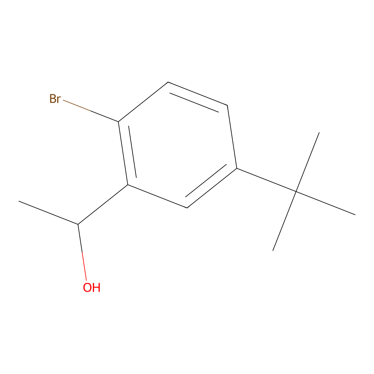 2-Bromo-5-(1,1-dimethylethyl)-alpha-methylbenZenemethanol molecular structure, CAS 1553833-38-7