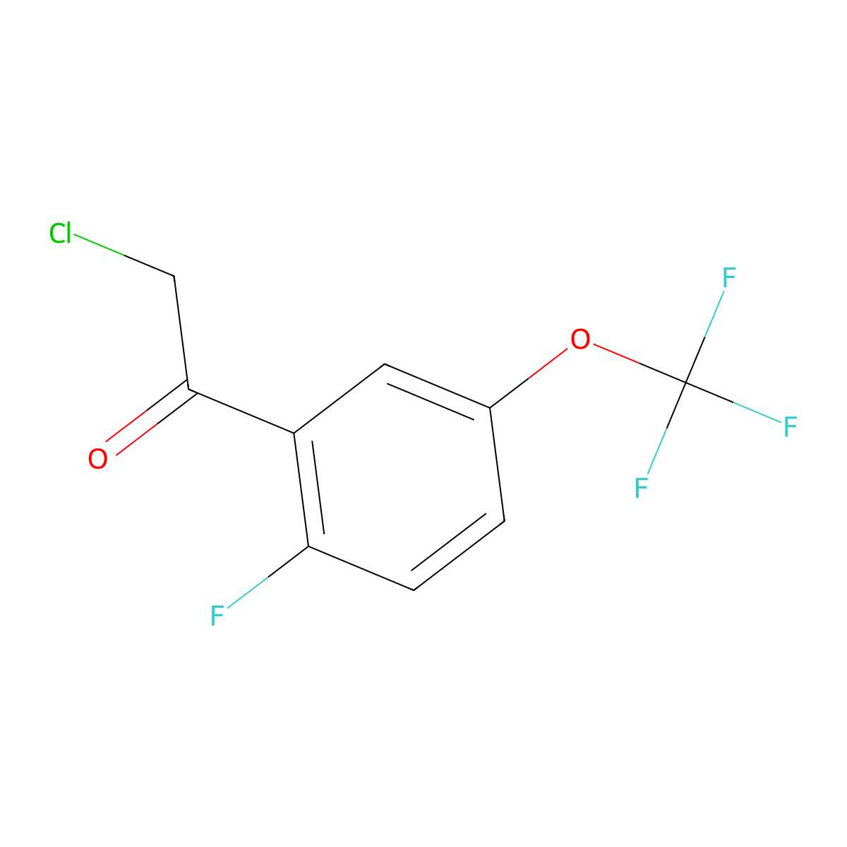 2'-Fluoro-5'-(trifluoromethoxy)phenacyl chloride molecular structure, CAS 1553835-05-4