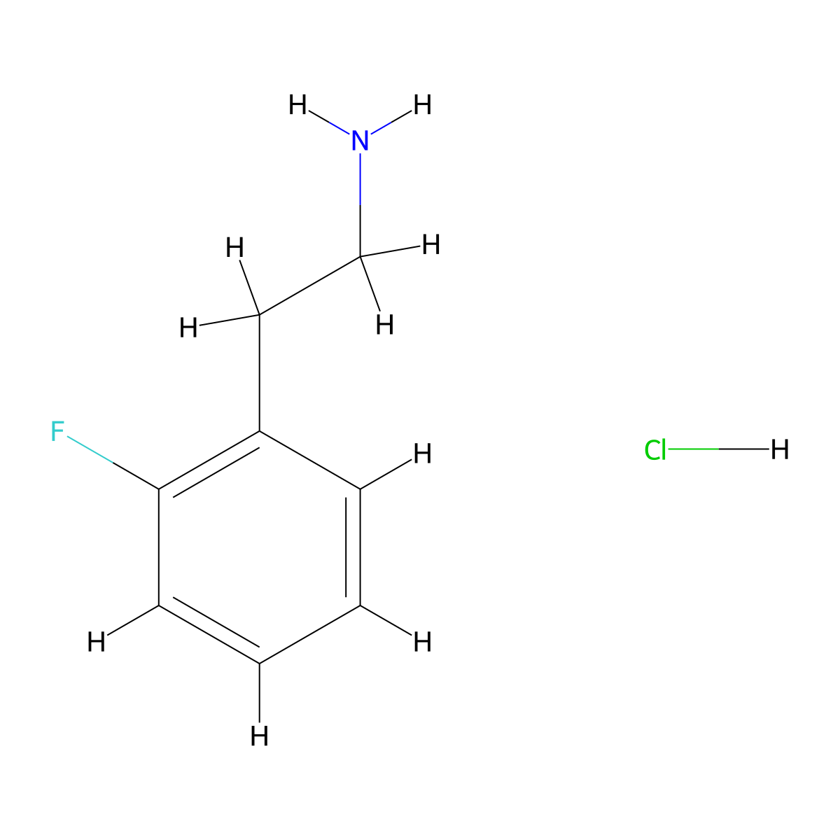 2-Fluorophenylethylammonium Chloride molecular structure, CAS 1553856-85-1