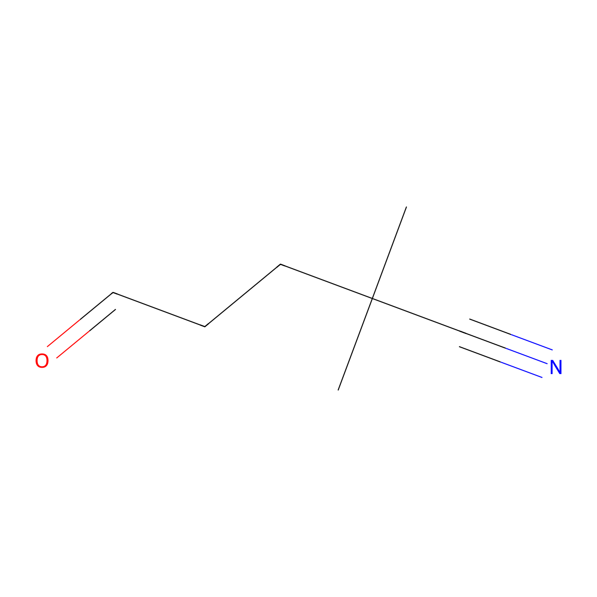 2,2-Dimethyl-5-oxopentanenitrile molecular structure, CAS 1553861-51-0