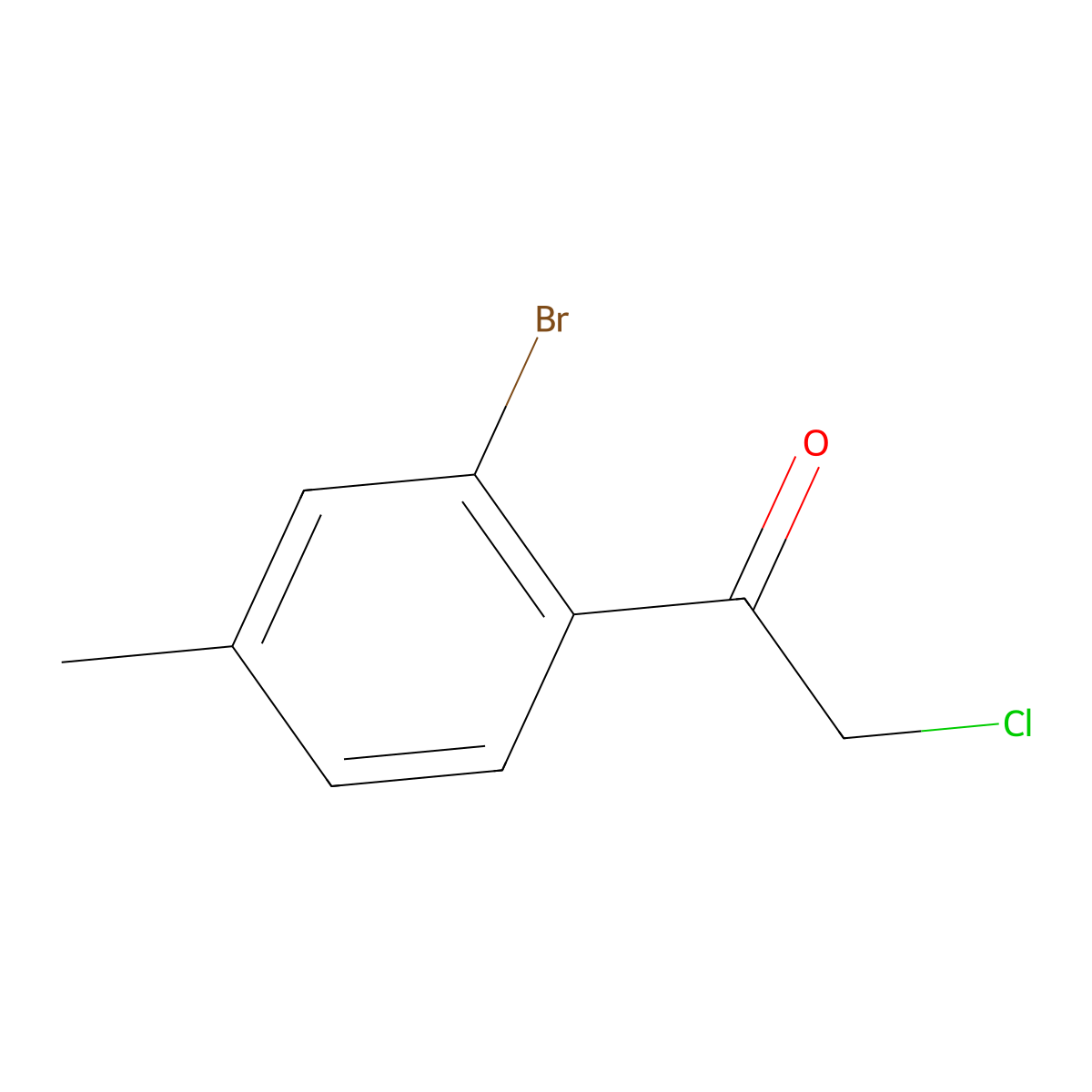 1-(2-Bromo-4-methylphenyl)-2-chloroethan-1-one molecular structure, CAS 1553861-93-0